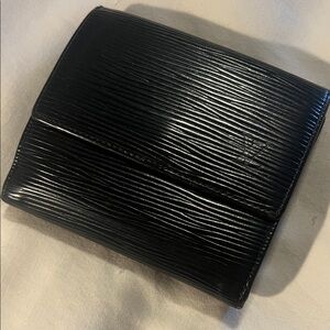 Louis Vuitton Epi Double Snap Black Wallet